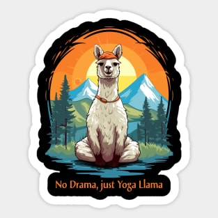 No Drama Just Yoga Llama | Unisex Tshirt | Llama Meditation | Nice Gift For All Yoga Lovers Sticker